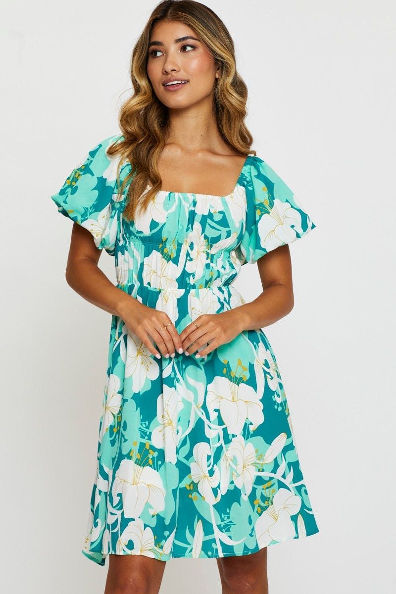 Print Mini Dress Short Sleeve sold by Ally Fashion product image thumbnail 3