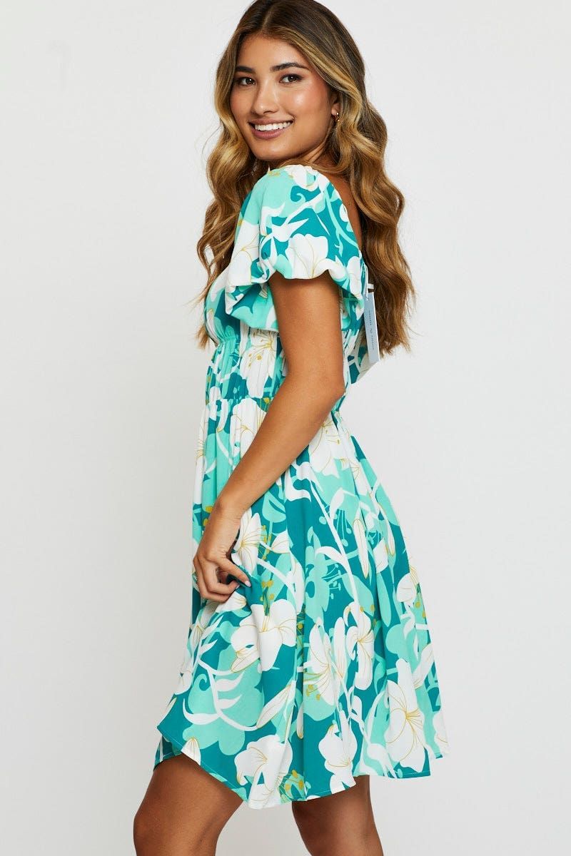 Print Mini Dress Short Sleeve sold by Ally Fashion product image thumbnail 4