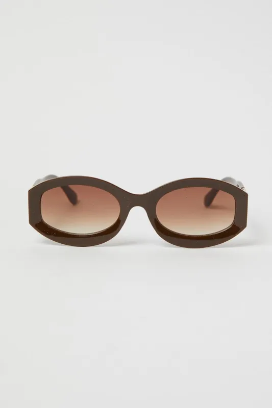 Brown Fashion Sunglasses Gold Hardwear Detail sold by Ally Fashion