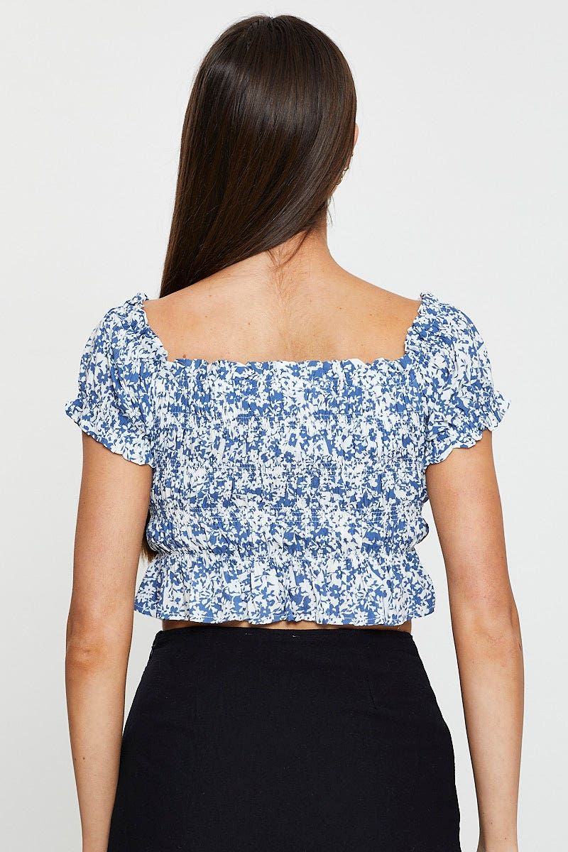 Print Crop Top Short Sleeve Tie Up sold by Ally Fashion product image thumbnail 5