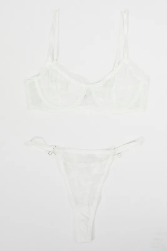 White Mesh Lingerie Set sold by Ally Fashion