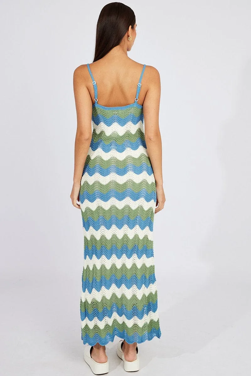 Green Stripe Knit Dress Maxi Strappy sold by Ally Fashion product image thumbnail 5