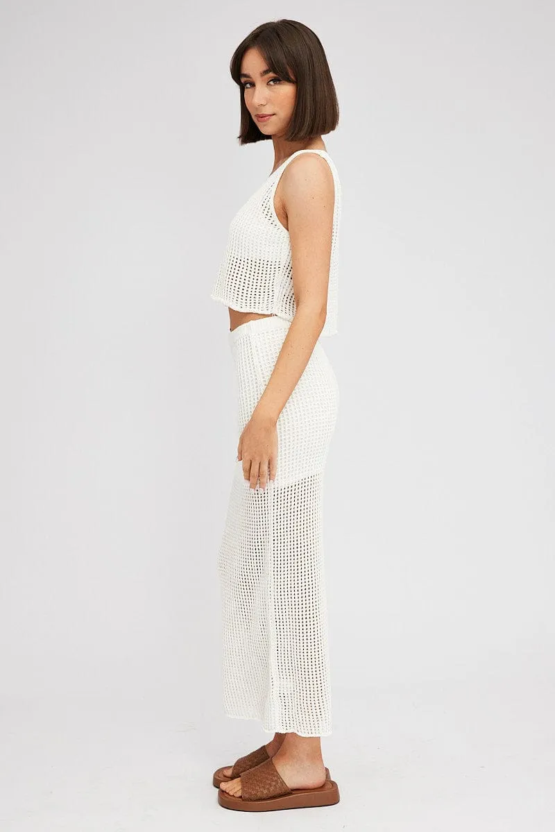 White Knit Skirt Midi Crochet sold by Ally Fashion product image thumbnail 4