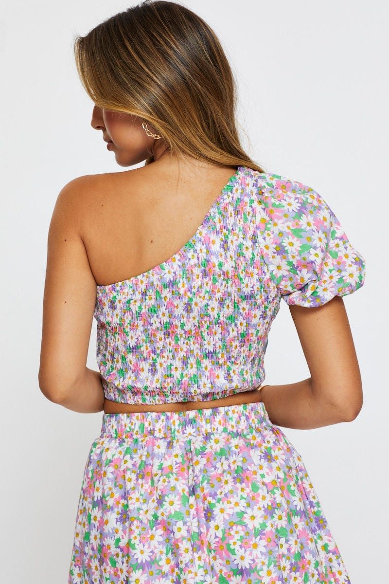 Print Crop Top One Shoulder sold by Ally Fashion product image thumbnail 5