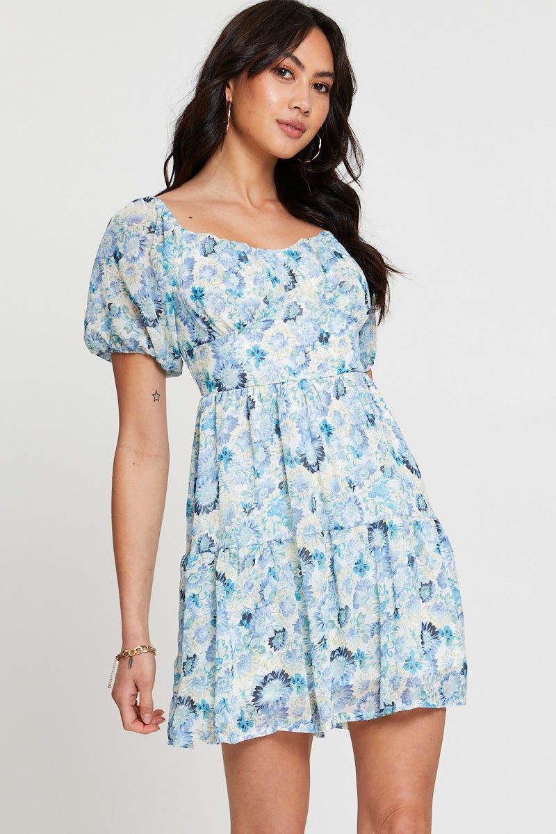 Print Mini Dress Short Sleeve sold by Ally Fashion