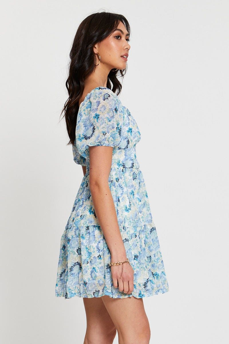 Print Mini Dress Short Sleeve sold by Ally Fashion product image thumbnail 4
