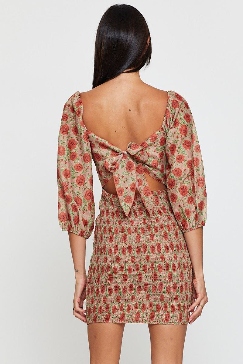 Print Mini Dress Long Sleeve Bodycon sold by Ally Fashion product image thumbnail 5