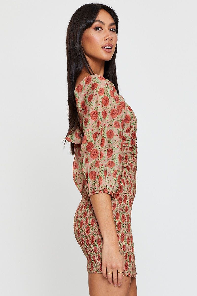 Print Mini Dress Long Sleeve Bodycon sold by Ally Fashion product image thumbnail 4