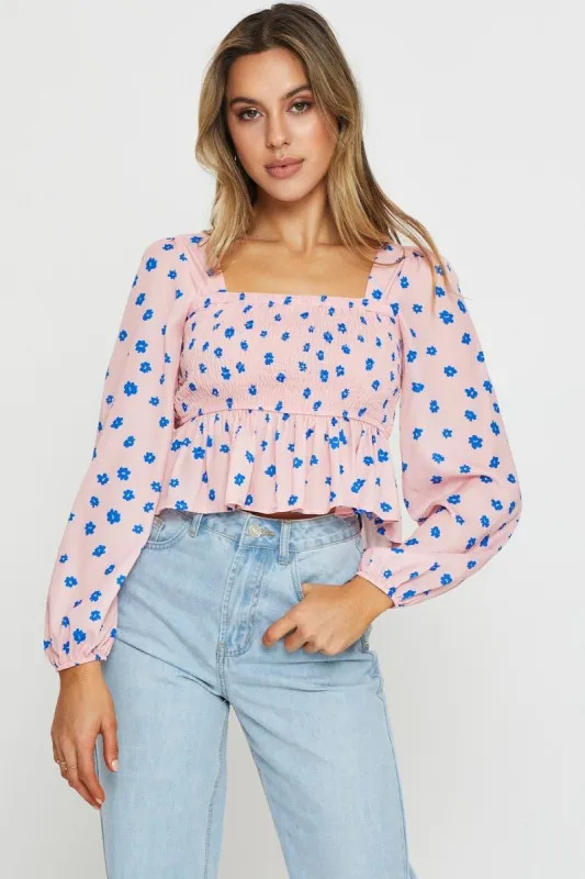 Print Crop Top Long Sleeve sold by Ally Fashion
