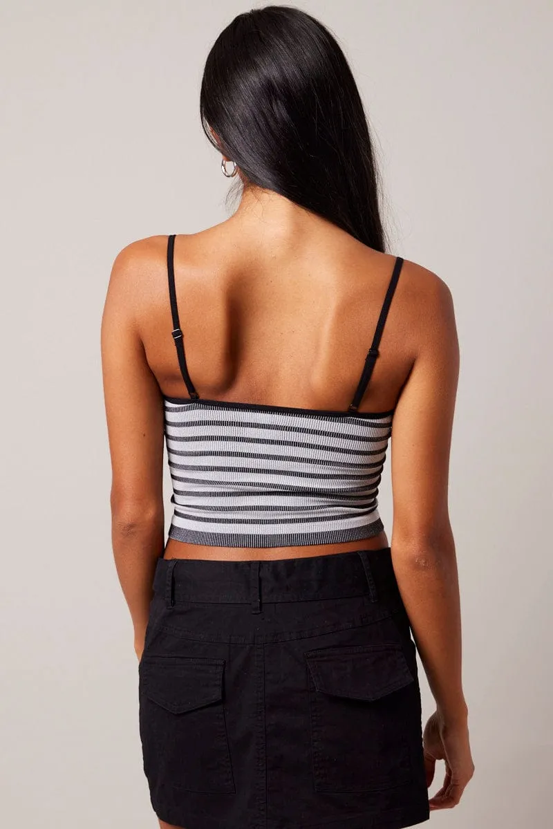 Black Stripe Singlet Sleeveless Scoop Neck Seamless sold by Ally Fashion product image thumbnail 5