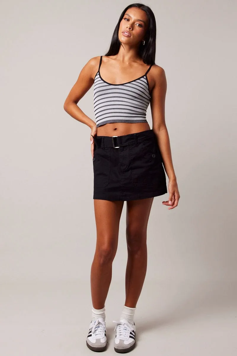 Black Stripe Singlet Sleeveless Scoop Neck Seamless sold by Ally Fashion product image thumbnail 2