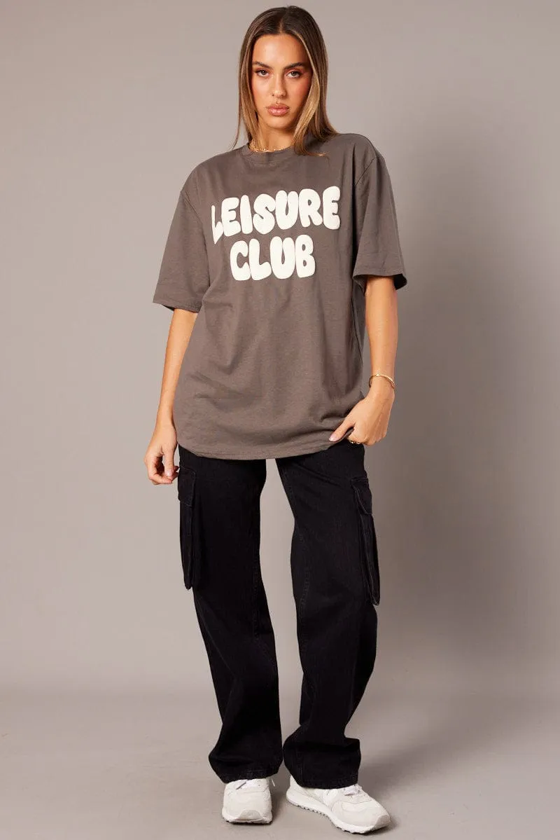 Beige Graphic Tee Short Sleeve sold by Ally Fashion product image thumbnail 2