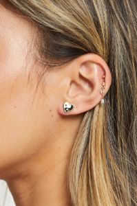 Gold Yin Yang Heart Earrings sold by Ally Fashion