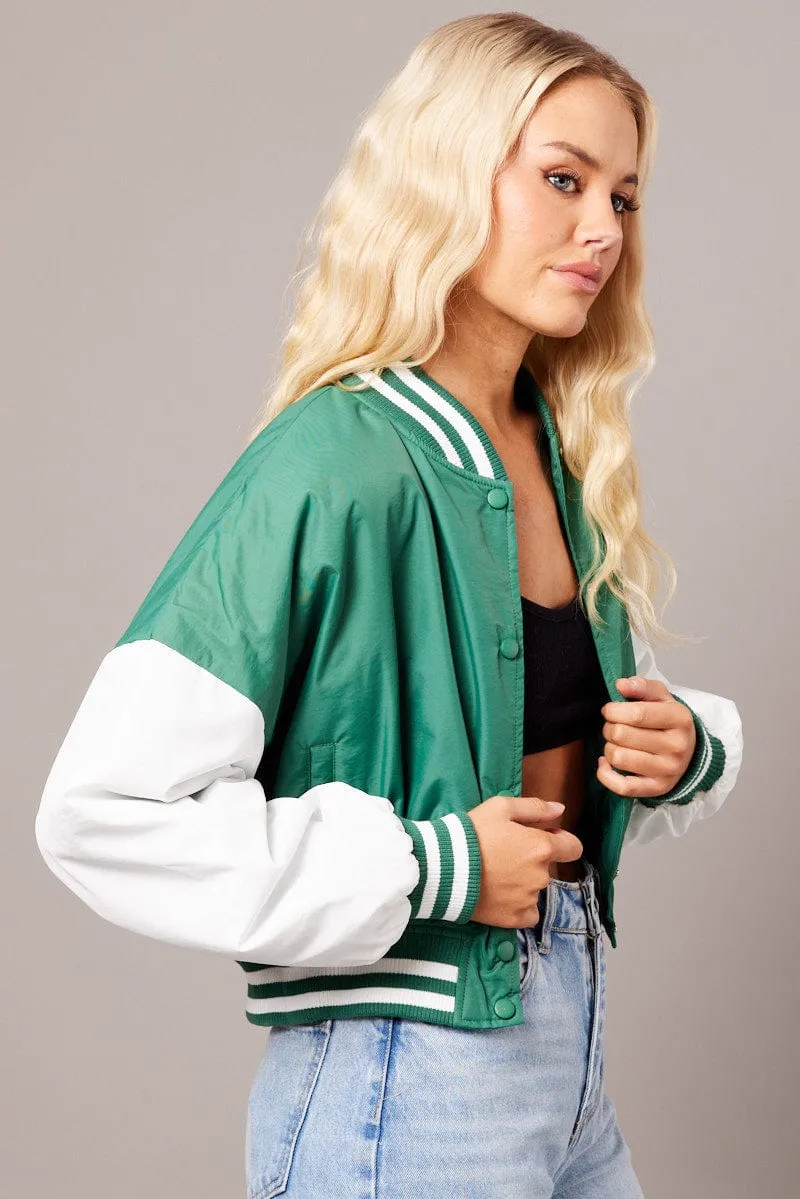 Green NYC Varsity Bomber Jacket sold by Ally Fashion product image thumbnail 4