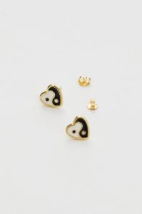 Gold Yin Yang Heart Earrings sold by Ally Fashion
