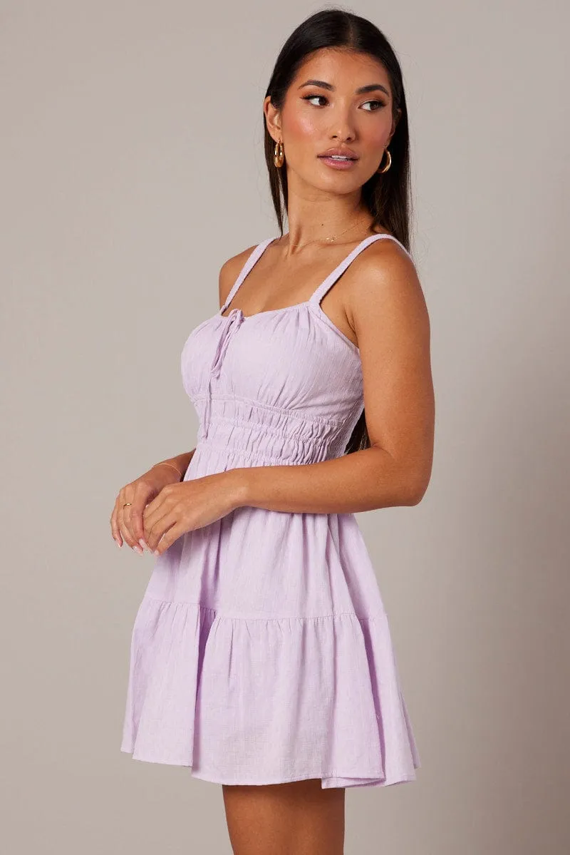 Purple Fit And Flare Dress Sleeveless sold by Ally Fashion product image thumbnail 4