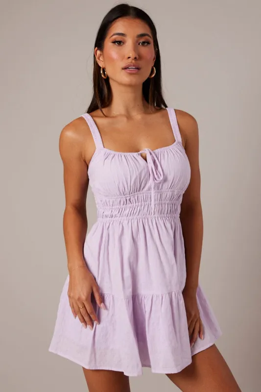 Purple Fit And Flare Dress Sleeveless sold by Ally Fashion