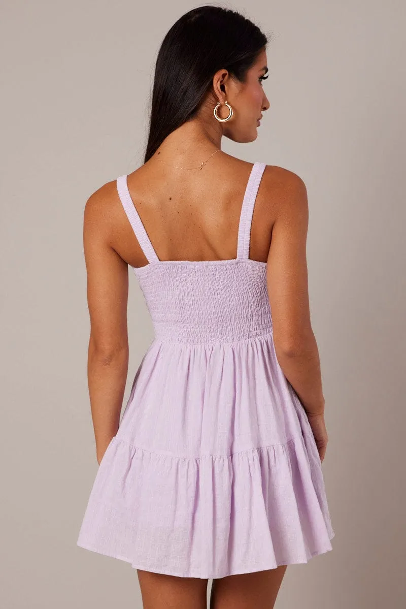 Purple Fit And Flare Dress Sleeveless sold by Ally Fashion product image thumbnail 5