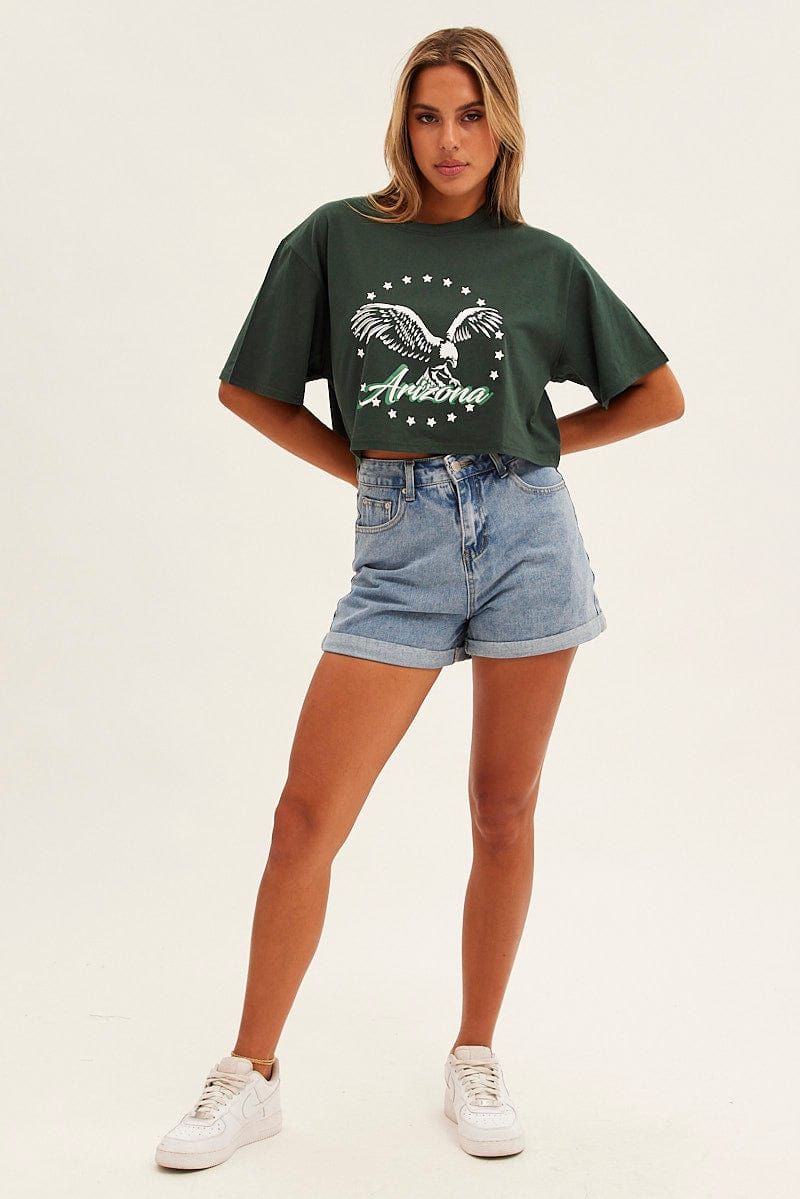 Forest Graphic T-Shirt Eagle Short Sleeve Crew sold by Ally Fashion product image thumbnail 2