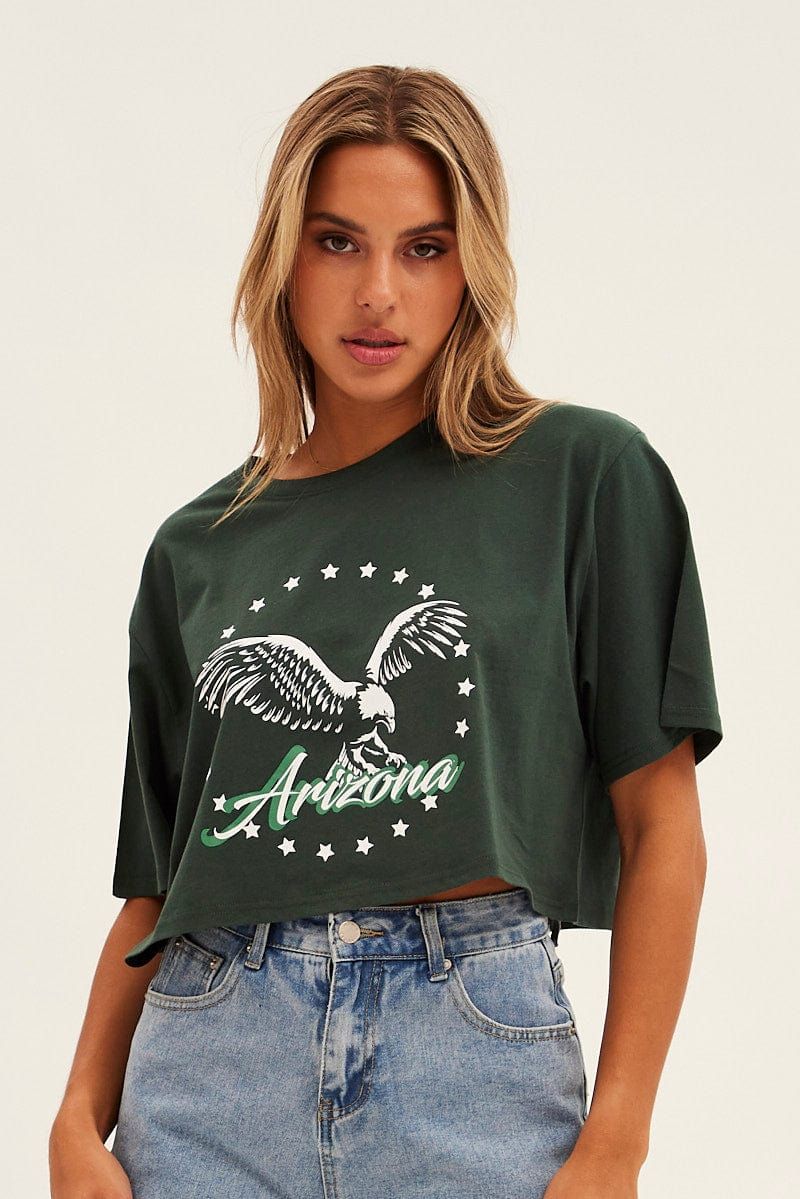 Forest Graphic T-Shirt Eagle Short Sleeve Crew sold by Ally Fashion product image thumbnail 3