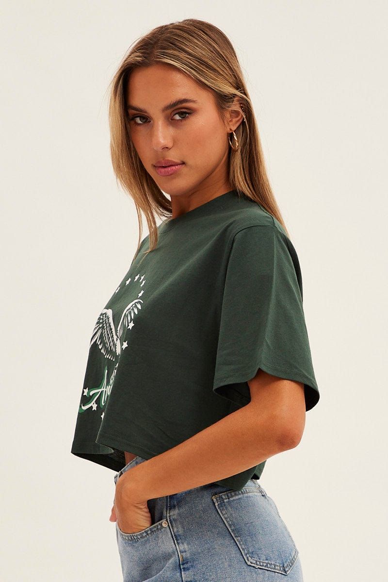 Forest Graphic T-Shirt Eagle Short Sleeve Crew sold by Ally Fashion product image thumbnail 4