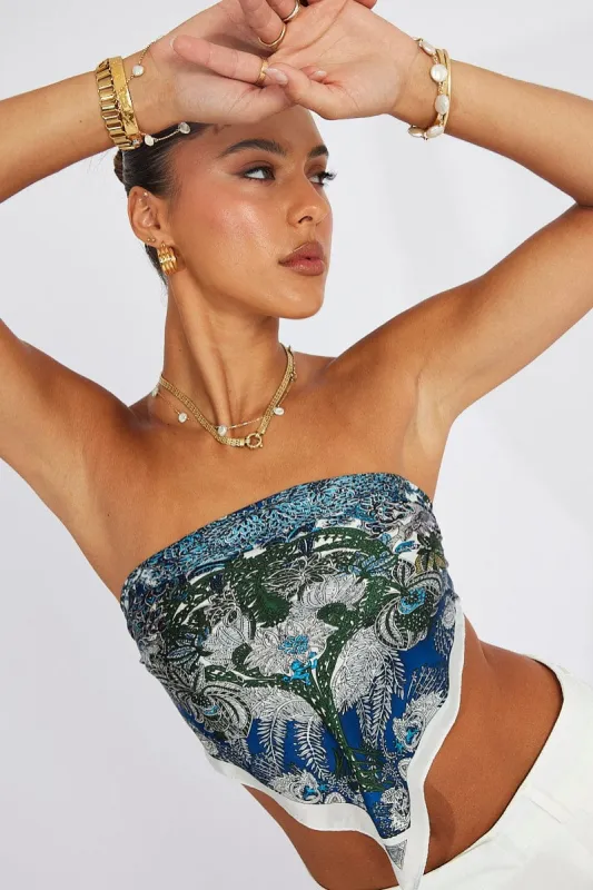 Blue Print Scarf Bandana sold by Ally Fashion