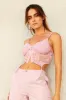 Pink Corset Top Sleeveless Sweetheart Crop Garter Lace sold by Ally Fashion
