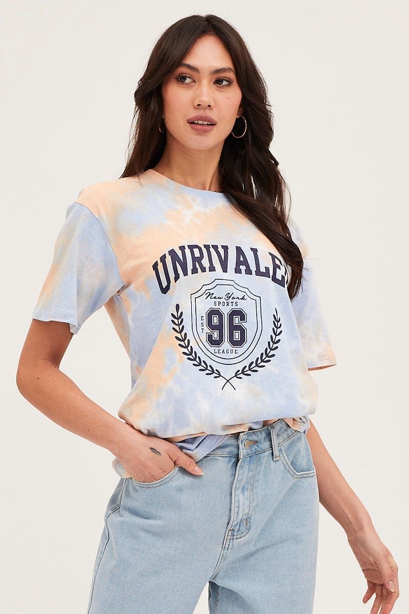 Multi Short Sleeve Graphic Tee sold by Ally Fashion