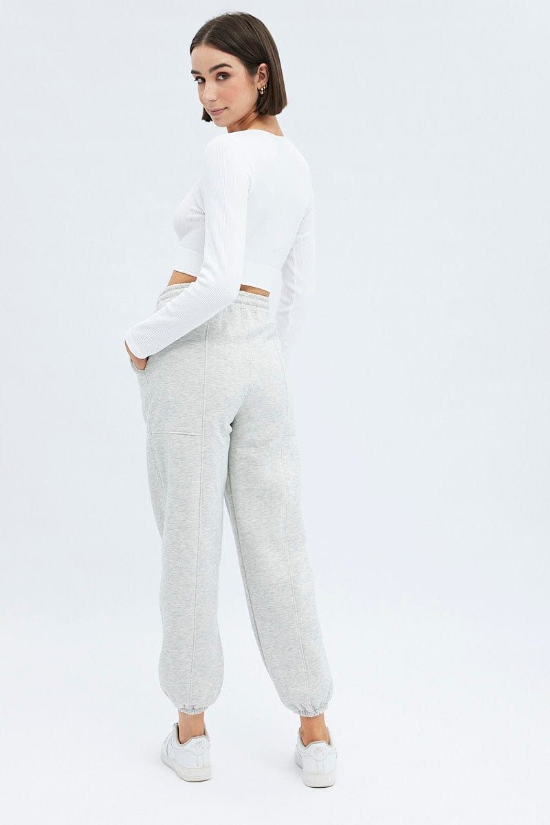 Grey Track Pants High Rise Jogger sold by Ally Fashion product image thumbnail 5