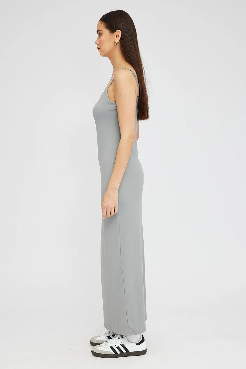 Grey Supersoft Maxi Dress Sleeveless sold by Ally Fashion product image thumbnail 4