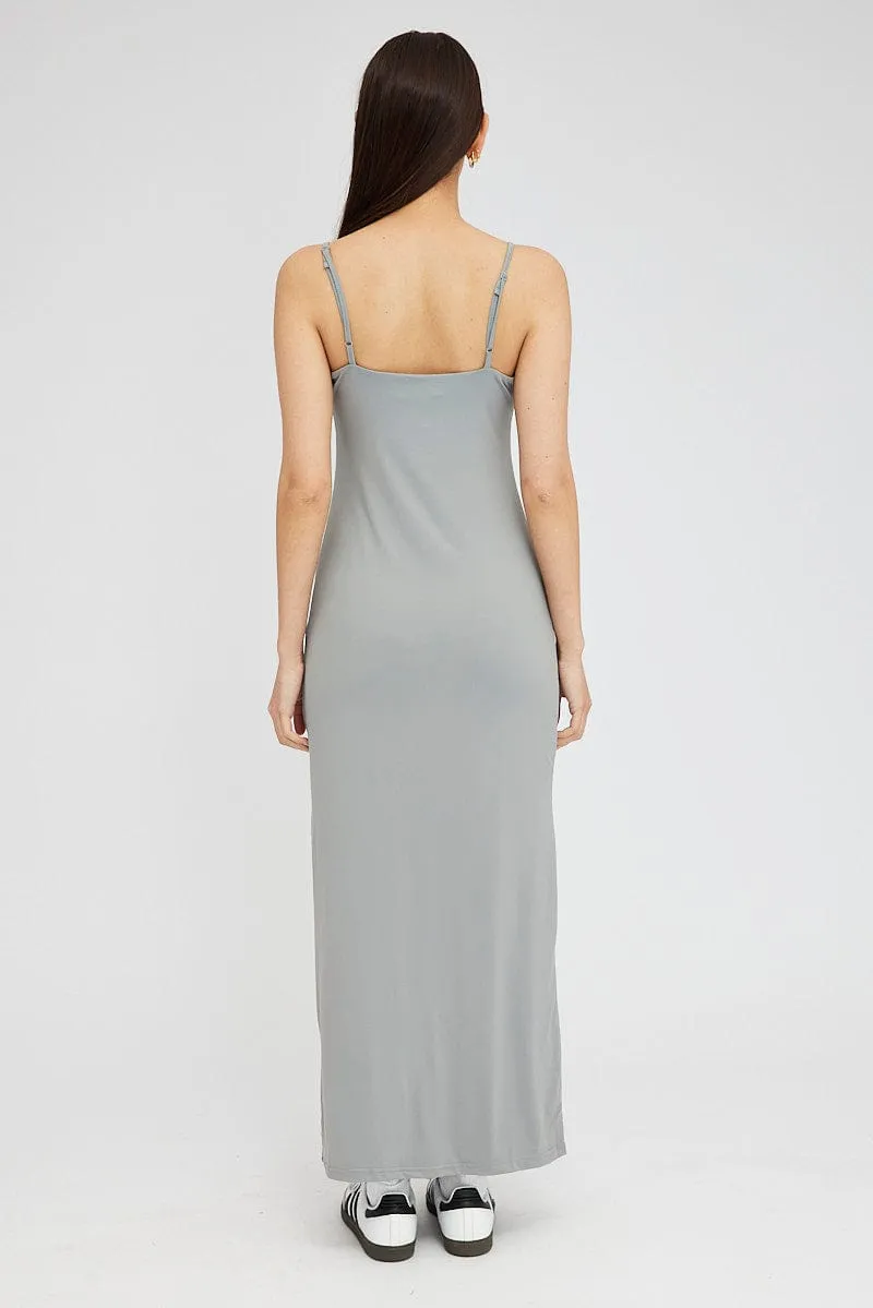 Grey Supersoft Maxi Dress Sleeveless sold by Ally Fashion product image thumbnail 5