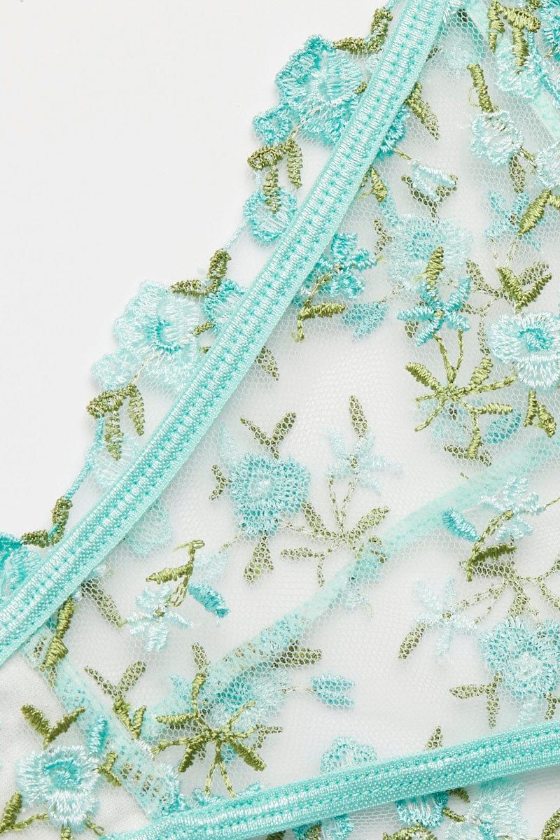 Green Floral Embroidery Lingerie Set sold by Ally Fashion product image thumbnail 4