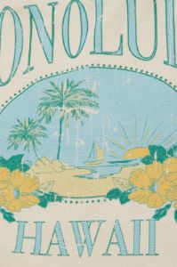 Print Honolulu Hawaii Beach And Palms Graphic Tote Bag sold by Ally Fashion