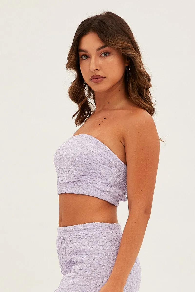 Purple Bandeau Top Textured sold by Ally Fashion product image thumbnail 4