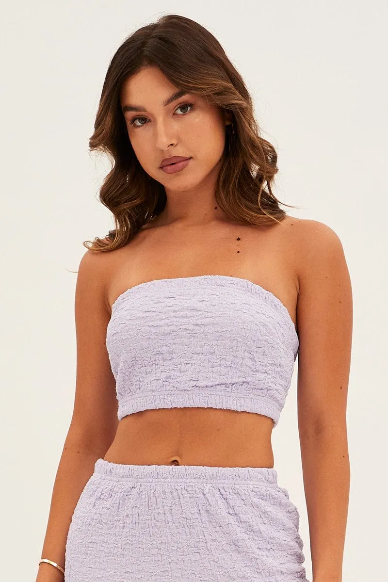 Purple Bandeau Top Textured sold by Ally Fashion product image thumbnail 3