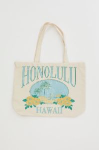 Print Honolulu Hawaii Beach And Palms Graphic Tote Bag sold by Ally Fashion