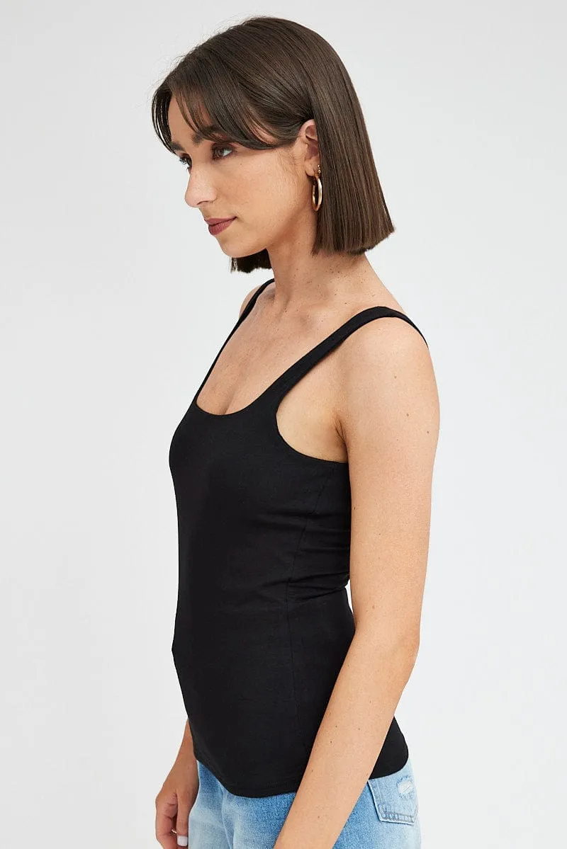 Black Tank Top Sleeveless Square Neck sold by Ally Fashion product image thumbnail 4