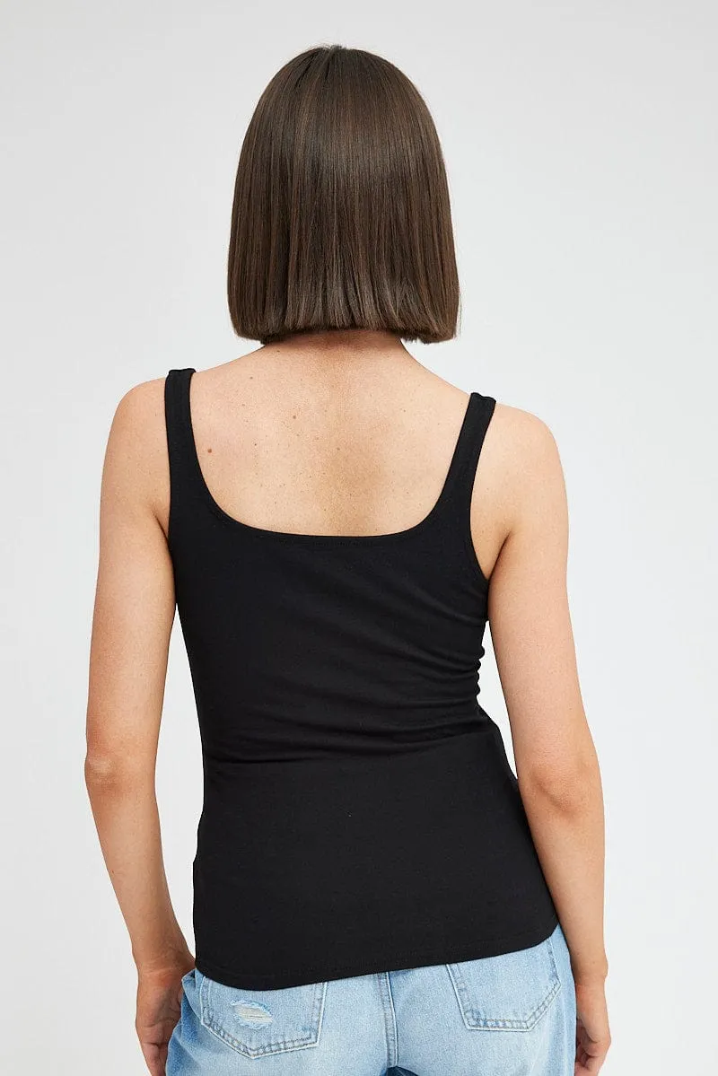Black Tank Top Sleeveless Square Neck sold by Ally Fashion product image thumbnail 5