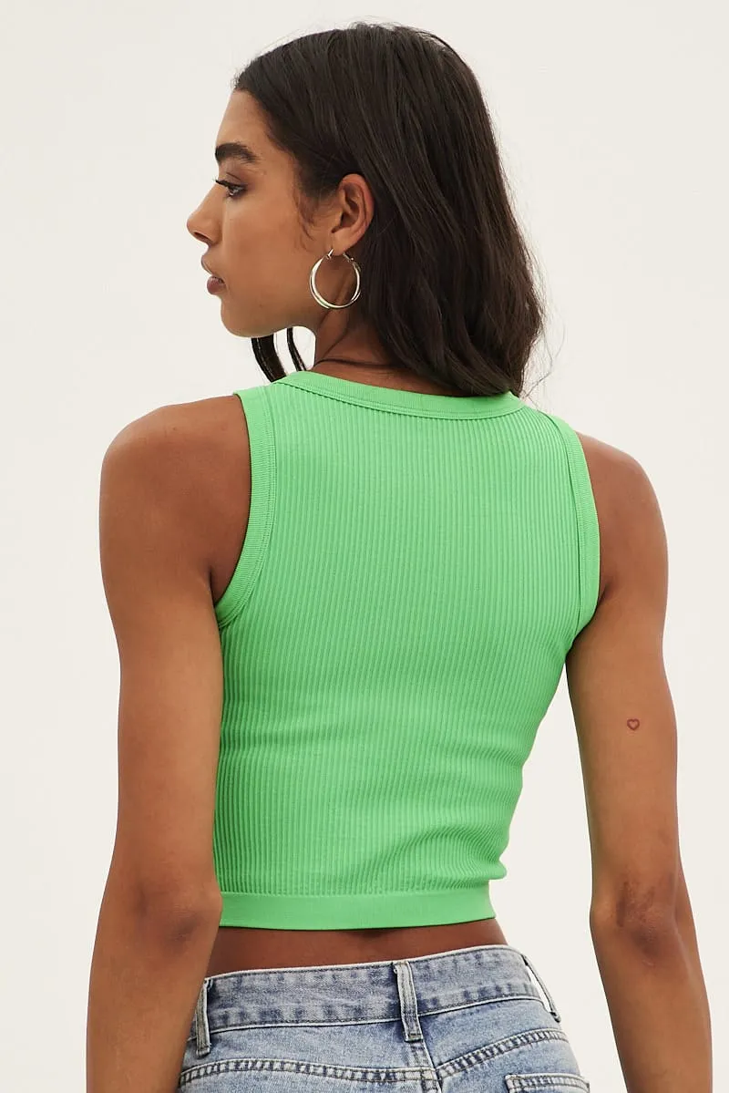 Green Tank Top Crew Neck Seamless sold by Ally Fashion product image thumbnail 5