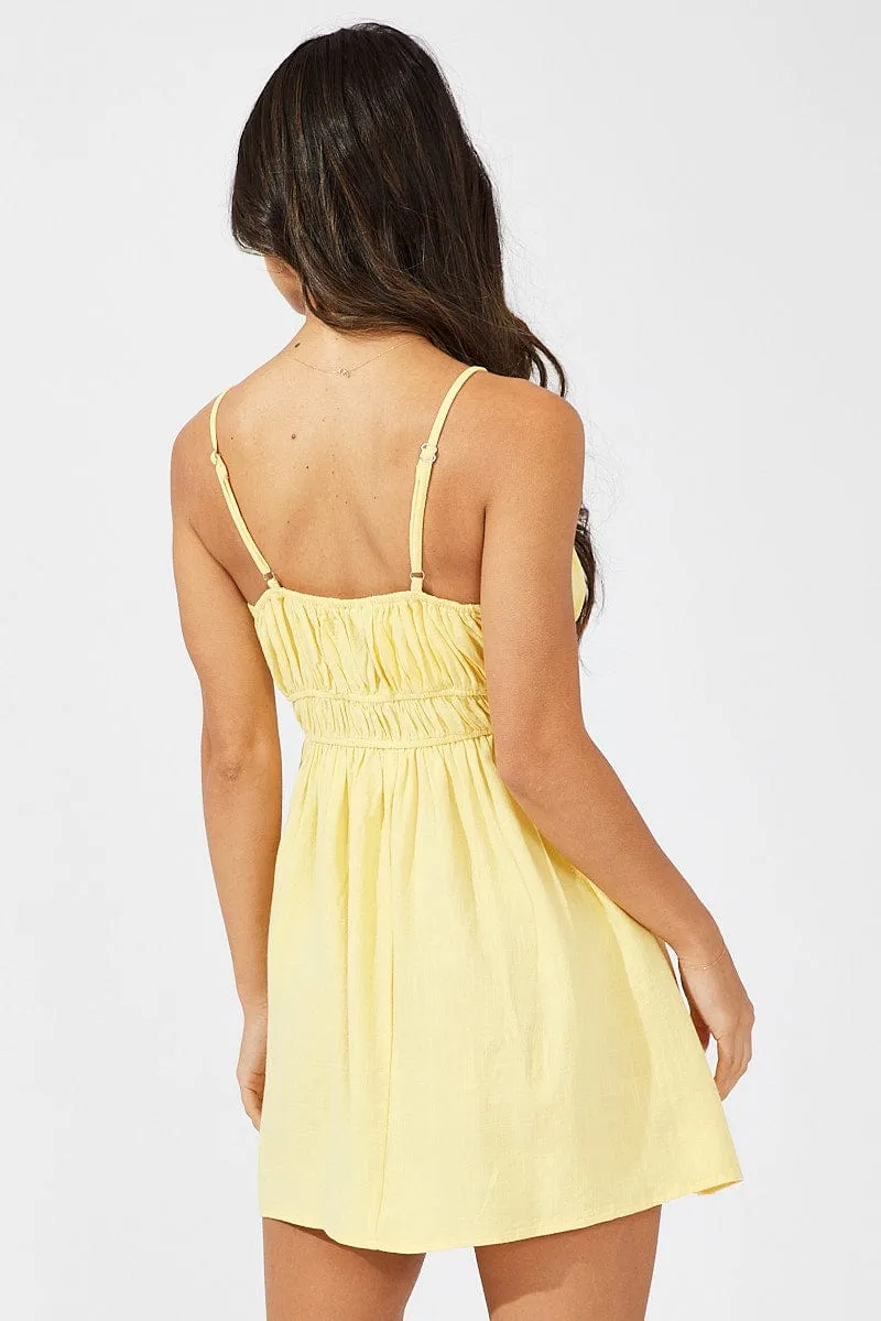 Yellow Fit And Flare Dress Sleeveless Mini sold by Ally Fashion product image thumbnail 5