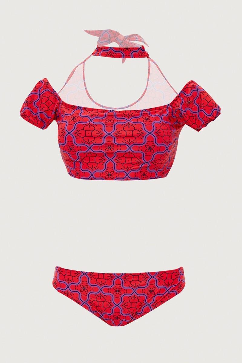 Red Two Piece Bikini sold by Ally Fashion