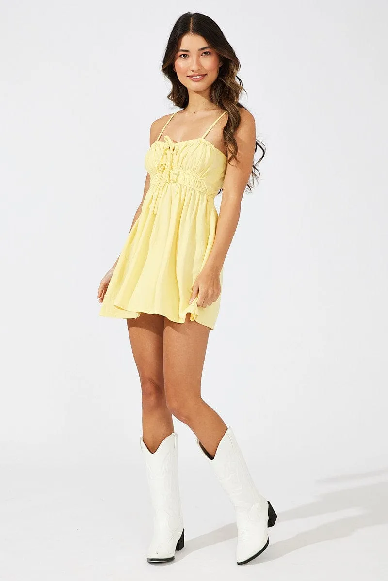 Yellow Fit And Flare Dress Sleeveless Mini sold by Ally Fashion product image thumbnail 2