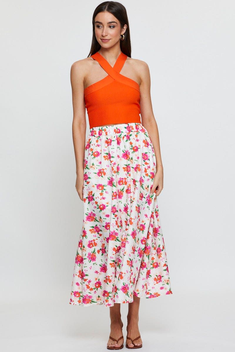 Print Maxi Skirt High Rise sold by Ally Fashion