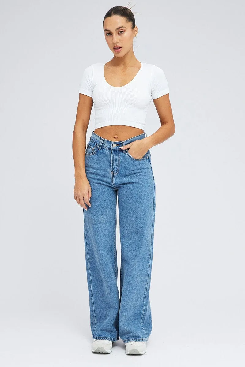 White T Shirt Short Sleeve V Neck Seamless sold by Ally Fashion product image thumbnail 2