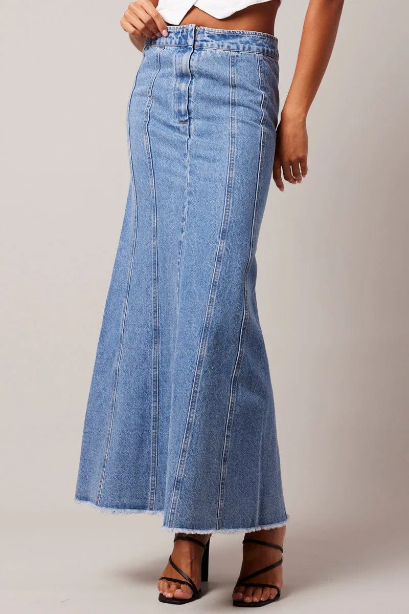 Blue Denim Skirt Maxi sold by Ally Fashion product image thumbnail 3