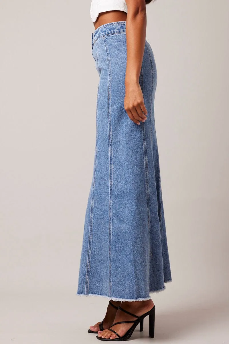 Blue Denim Skirt Maxi sold by Ally Fashion product image thumbnail 4