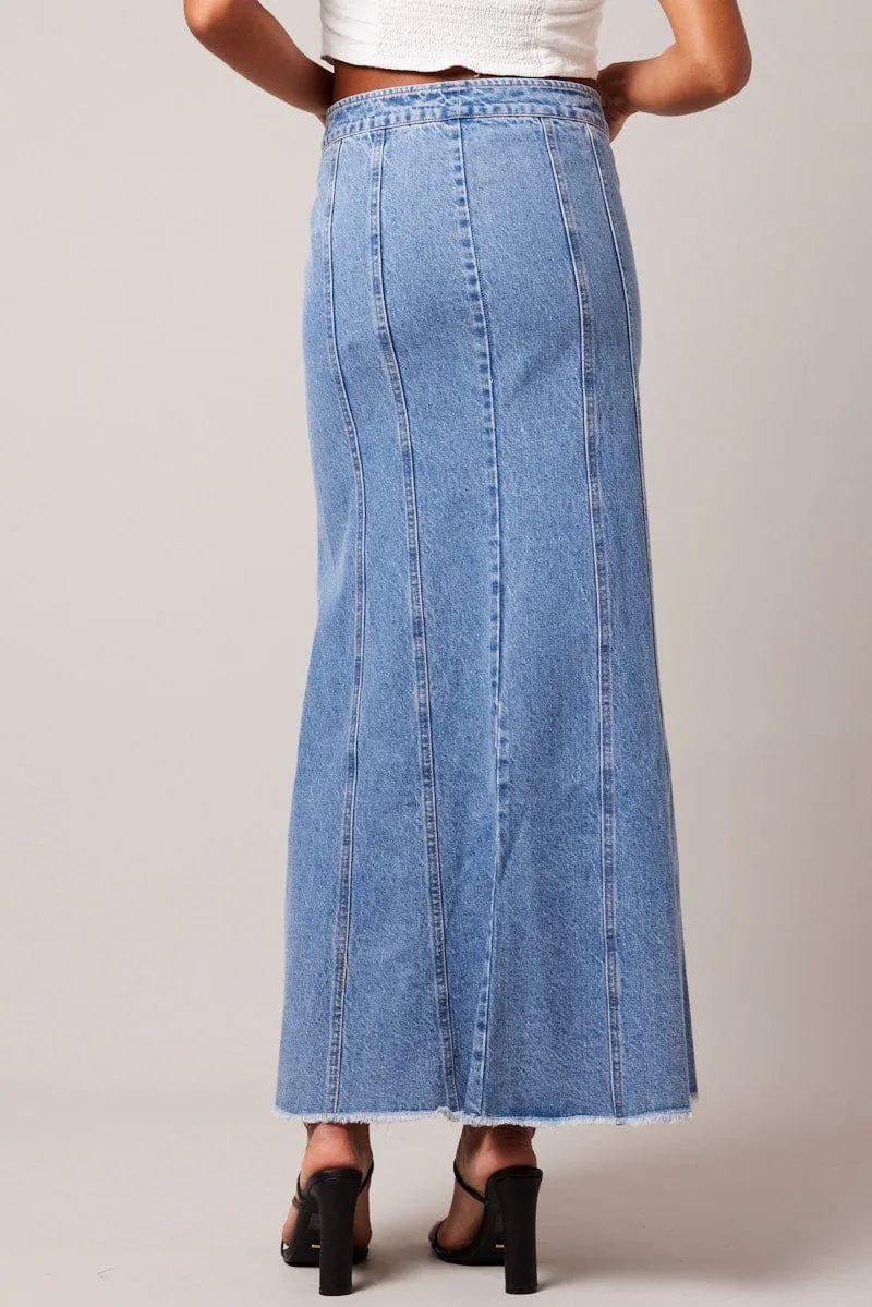 Blue Denim Skirt Maxi sold by Ally Fashion product image thumbnail 5