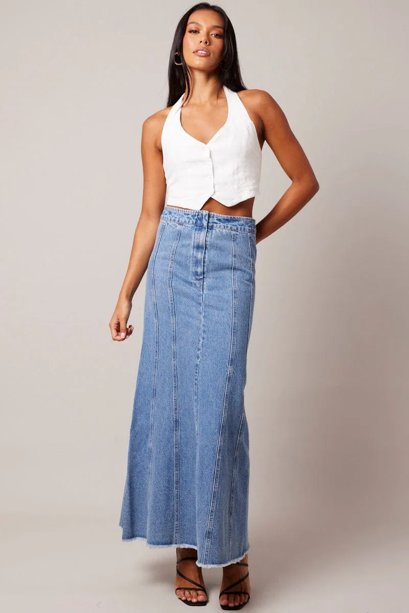 Blue Denim Skirt Maxi sold by Ally Fashion product image thumbnail 2