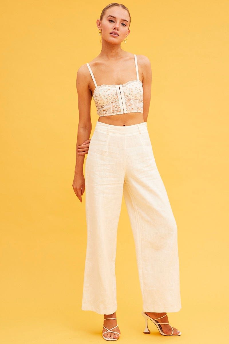 White Floral Print Lace Corset Top sold by Ally Fashion product image thumbnail 2