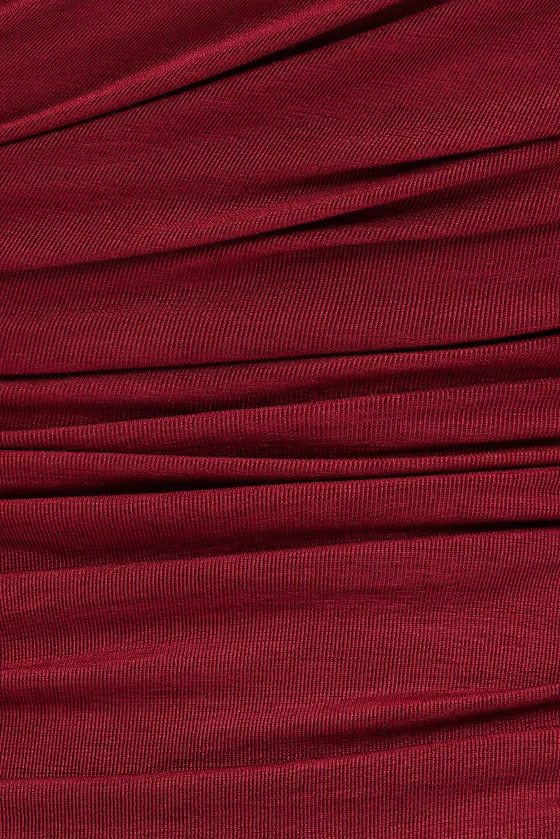 Pink One Shoulder Slinky Jersey Ruched Bodycon Dress sold by Ally Fashion product image thumbnail 6